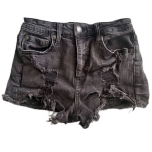 Aeropostale Black High Rise Denim Shorts